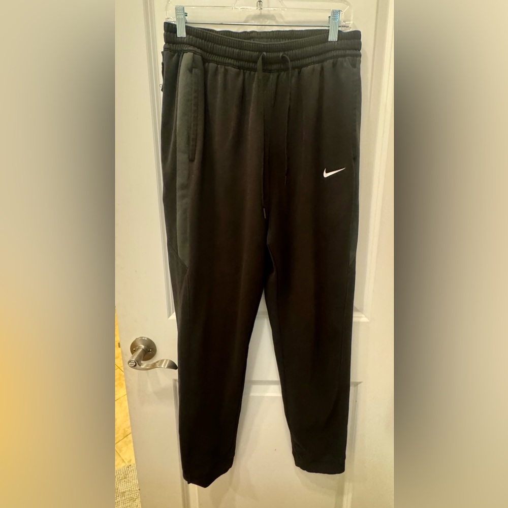 Nike Men's Therma-Fit Black Joggers with White Logo